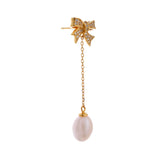 Shimmering Bow Sterling Silver Earrings - Diavo Jewels