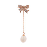 Shimmering Bow Sterling Silver Earrings - Diavo Jewels