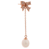 Shimmering Bow Sterling Silver Earrings - Diavo Jewels