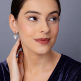 Ribboned Radiance 925 Silver Long Earrings - Diavo Jewels