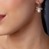 Ribboned Radiance 925 Silver Long Earrings - Diavo Jewels