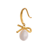 Ribboned Radiance 925 Silver Long Earrings - Diavo Jewels