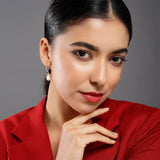 Ribboned Radiance 925 Silver Long Earrings - Diavo Jewels