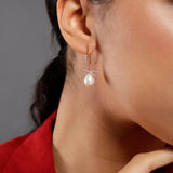 Ribboned Radiance 925 Silver Long Earrings - Diavo Jewels