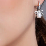 Ribboned Radiance 925 Silver Long Earrings - Diavo Jewels