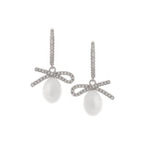 Ribboned Radiance 925 Silver Long Earrings - Diavo Jewels