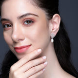 Intricate Reverie: 925 Silver Earrings with Exquisite Pearl Drop - Diavo Jewels