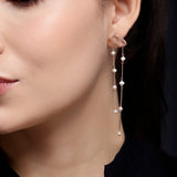 Cloudy Tassel 925 Silver Earrings - Diavo Jewels