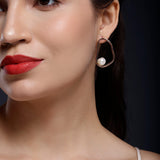 Ethereal Pearl Sculpture Silver Earrings - Diavo Jewels