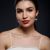 Ethereal Pearl Sculpture Silver Earrings - Diavo Jewels