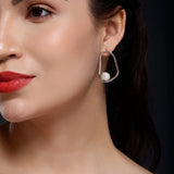 Ethereal Pearl Sculpture Silver Earrings - Diavo Jewels