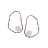 Ethereal Pearl Sculpture Silver Earrings - Diavo Jewels