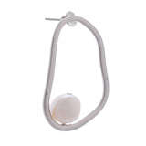Ethereal Pearl Sculpture Silver Earrings - Diavo Jewels