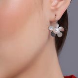 Plumeria Blossom 925 Silver Earrings - Diavo Jewels