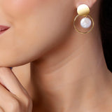 Coin Reflection Round Rings 925 Silver Earrings - Diavo Jewels