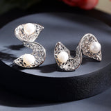 S-shaped 925 silver earrings - Diavo Jewels