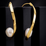 Luminous Cursive 925 Silver Earrings - Diavo Jewels