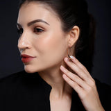 Luminous Cursive 925 Silver Earrings - Diavo Jewels