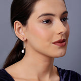 Curved Serenity 925 Silver Earrings - Diavo Jewels