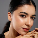 Curved Serenity 925 Silver Earrings - Diavo Jewels