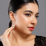 Silver Cascading Petals Pearl Earrings - Diavo Jewels