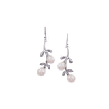 Silver Cascading Petals Pearl Earrings - Diavo Jewels