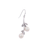 Silver Cascading Petals Pearl Earrings - Diavo Jewels
