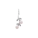 Silver Cascading Petals Pearl Earrings - Diavo Jewels