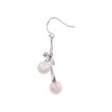 Silver Cascading Petals Pearl Earrings - Diavo Jewels