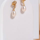 Silver Infinity Elegance Pearl Earrings - Diavo Jewels