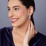 Silver Infinity Elegance Pearl Earrings - Diavo Jewels