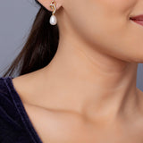 Silver Infinity Elegance Pearl Earrings - Diavo Jewels