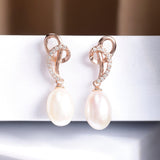 Silver Infinity Elegance Pearl Earrings - Diavo Jewels