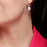 Silver Infinity Elegance Pearl Earrings - Diavo Jewels