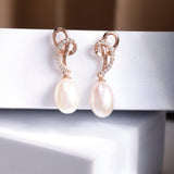 Silver Infinity Elegance Pearl Earrings - Diavo Jewels