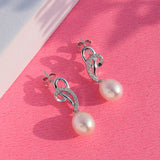 Silver Infinity Elegance Pearl Earrings - Diavo Jewels
