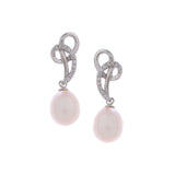 Silver Infinity Elegance Pearl Earrings - Diavo Jewels