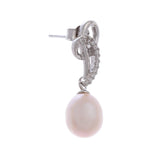 Silver Infinity Elegance Pearl Earrings - Diavo Jewels