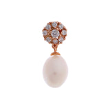 Sparkling Floral Pearl Silver Earrings - Diavo Jewels