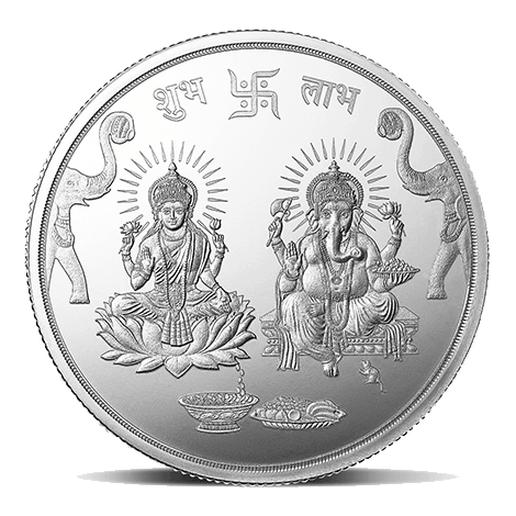 LAKSHMI GANESH (999.9) PURITY 100 GM SILVER COIN - Diavo Jewels