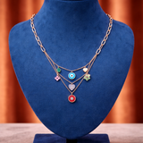 Evil Eye Charm Layered Gold Necklace