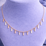 Radiant Bar Drop Gold Necklace