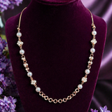 Celestial Pearl Link Gold Necklace