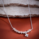 The Aurora Cascade of Flower Gold and Rhodium Plated Sterling Silver Necklace