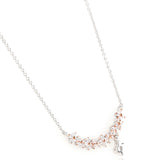 The Aurora Cascade of Flower Gold and Rhodium Plated Sterling Silver Necklace