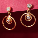 Frostfire Round Hoop Long Gold-Plated Silver Earrings