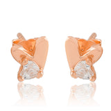 Hold Me Close Dual Heart Rose Gold-Plated Silver Earrings