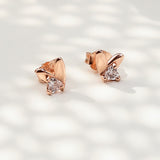 Hold Me Close Dual Heart Rose Gold-Plated Silver Earrings