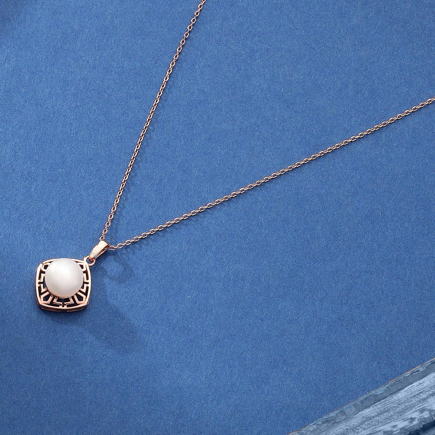 Eminent Pearl Silver Stud Necklace - Diavo Jewels