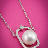 Pearl Locked Sterling Silver Necklace - Diavo Jewels